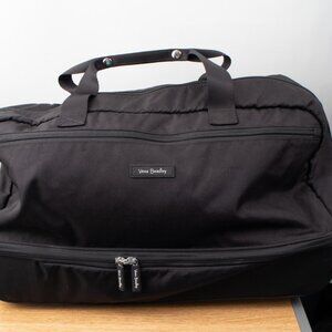 Vera Bradley Rolling Duffel Black Nylon Hidden Handle Carry On 22" X 10.25"